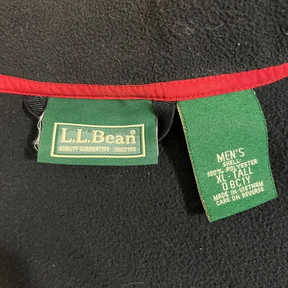L.L. Bean 3-in-1 Winter Coat Jacket Mens XLT Red Softshell Fleece Zip Out Lining